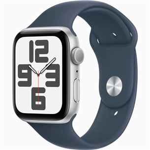 Apple Watch SE 2, GPS, Sport Band, 44 mm, M/L, sudraba/zila - Viedpulkstenis MREE3ET/A