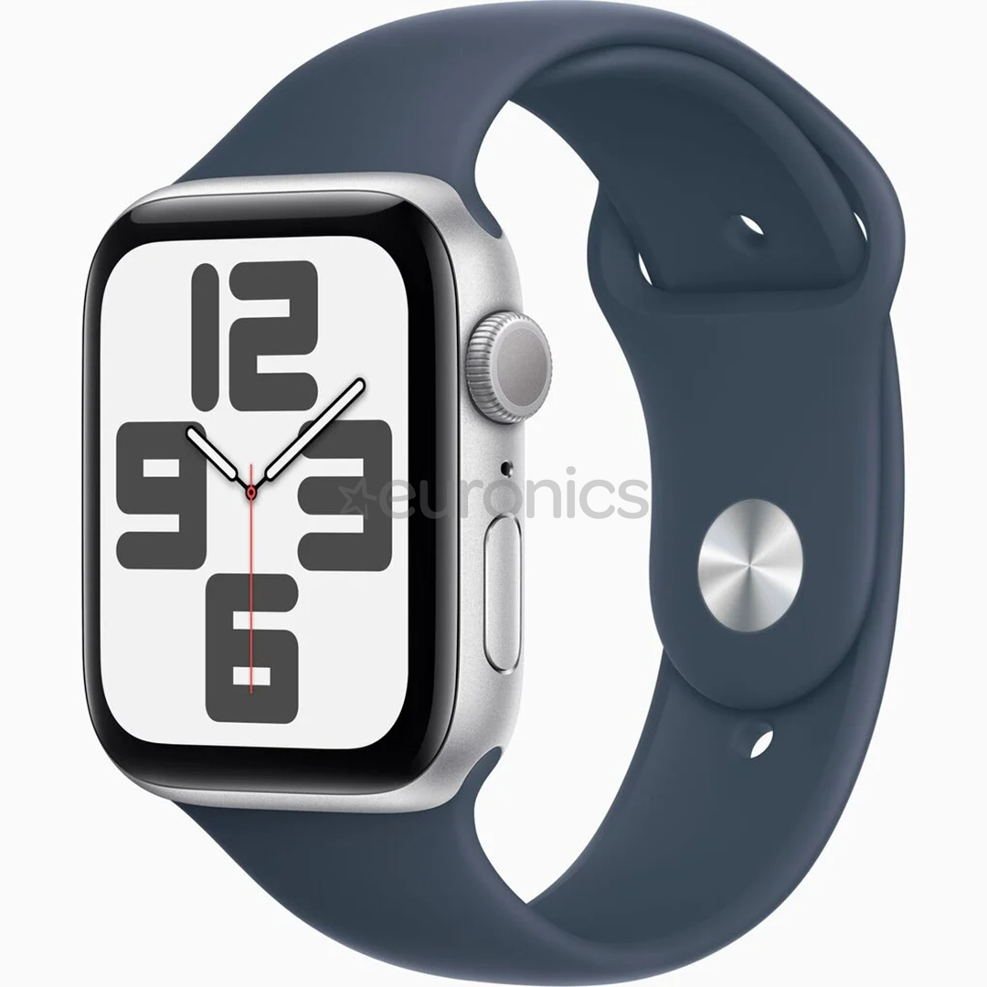Apple Watch SE 2, GPS, Sport Band, 44 mm, M/L, sudraba/zila - Viedpulkstenis