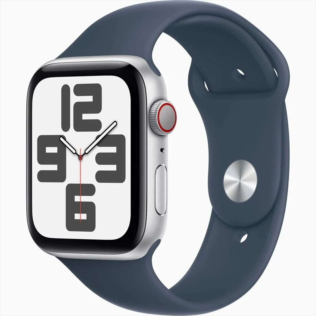 Apple Watch SE 2, GPS + Cellular, Sport Band, 44 mm, M/L, sudraba/zila - Viedpulkstenis