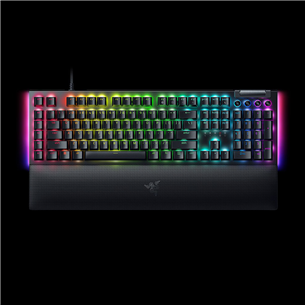 Razer BlackWidow V4, Green Switch, mehāniskā, US, melna - Klaviatūra