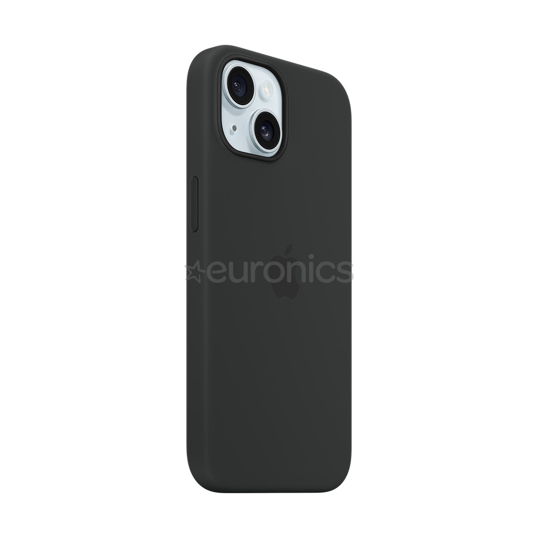 Apple Silicone Case with Magsafe, iPhone 15, melna - Apvalks viedtālrunim