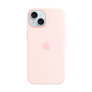 Apple Silicone Case with Magsafe, iPhone 15, gaiši rozā - Apvalks viedtālrunim MT0U3ZM/A