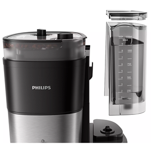 Philips All-in-1 Brew, iebūvētas dzirnaviņas, 1.25 L, melna - Kafijas automāts ar filtru