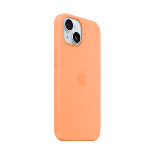 Apple Silicone Case with Magsafe, iPhone 15, oranža - Apvalks viedtālrunim