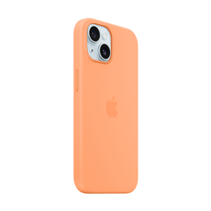 Apple Silicone Case with Magsafe, iPhone 15, orange sorbet - Case