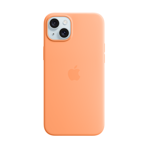 Apple Silicone Case with Magsafe, iPhone 15 Plus, oranža - Apvalks viedtālrunim