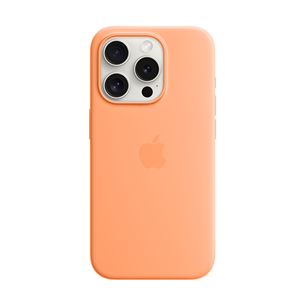 Apple Silicone Case with Magsafe, iPhone 15 Pro, oranža - Apvalks viedtālrunim MT1H3ZM/A