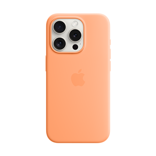 Apple Silicone Case with Magsafe, iPhone 15 Pro, oranža - Apvalks viedtālrunim