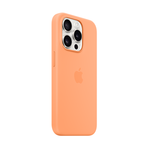 Apple Silicone Case with Magsafe, iPhone 15 Pro, oranža - Apvalks viedtālrunim