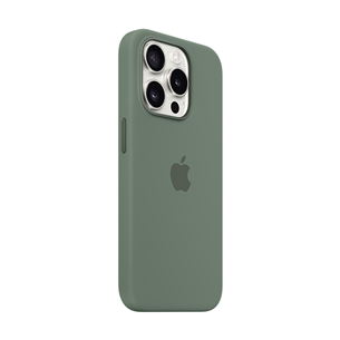 Apple Silicone Case with Magsafe, iPhone 15 Pro, zaļa - Apvalks viedtālrunim