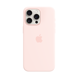 Apple Silicone Case with Magsafe, iPhone 15 Pro Max, gaiši rozā - Apvalks viedtālrunim MT1U3ZM/A