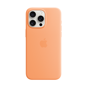 Apple Silicone Case with Magsafe, iPhone 15 Pro Max, oranža - Apvalks viedtālrunim