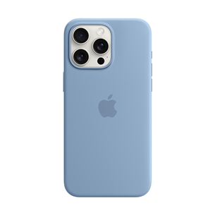 Apple Silicone Case with Magsafe, iPhone 15 Pro Max, голубой - Чехол