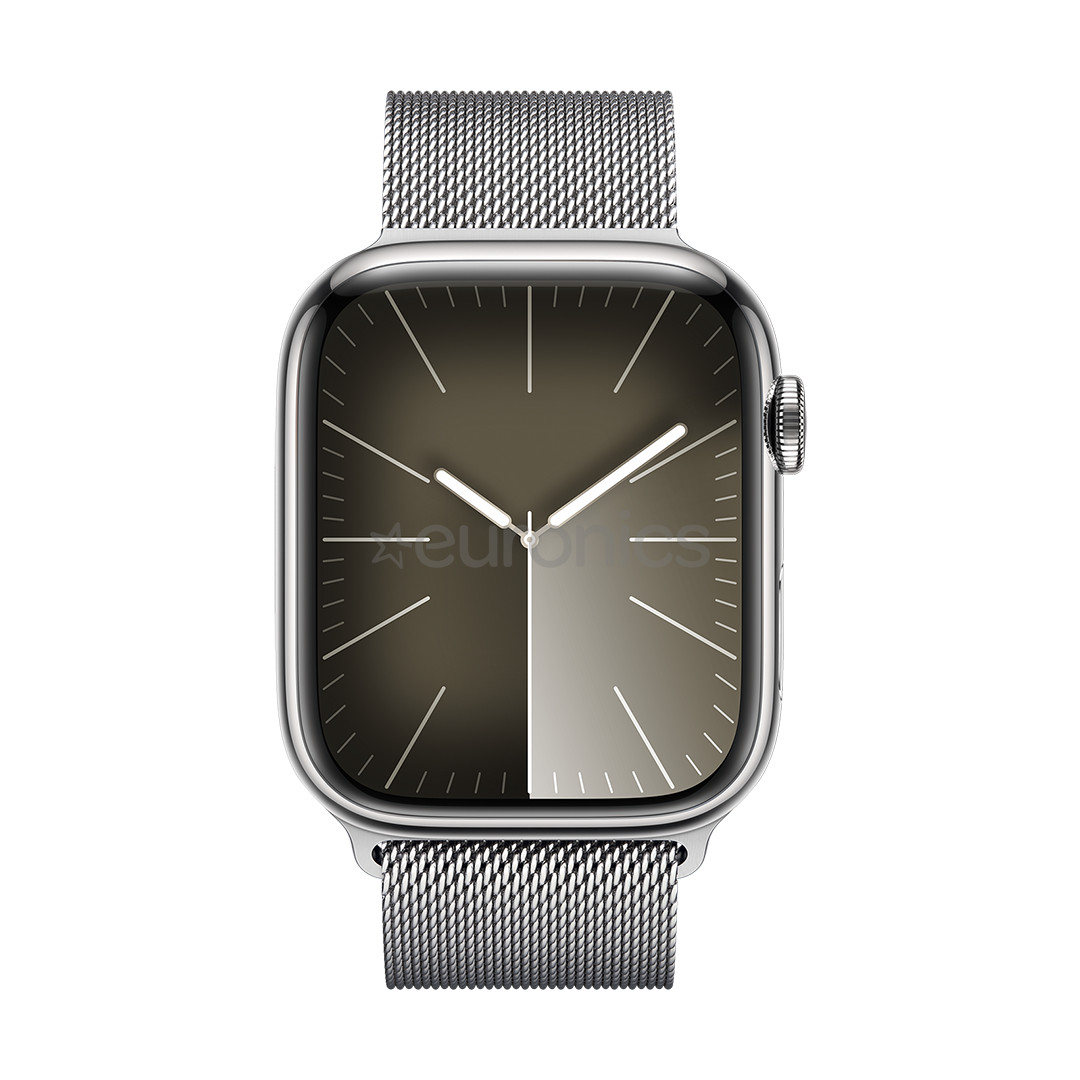 Apple Watch 45 мм, Milanese Loop, серебристый - Ремешок для часов