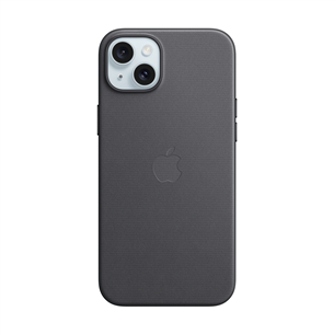Apple FineWoven Case with MagSafe, iPhone 15 Plus, melna - Apvalks viedtālrunim