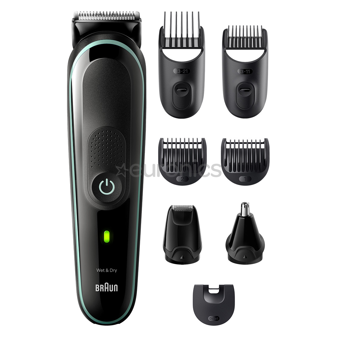Braun Series 3, Wet & Dry, 8-in-1, black/green - Multi grooming kit