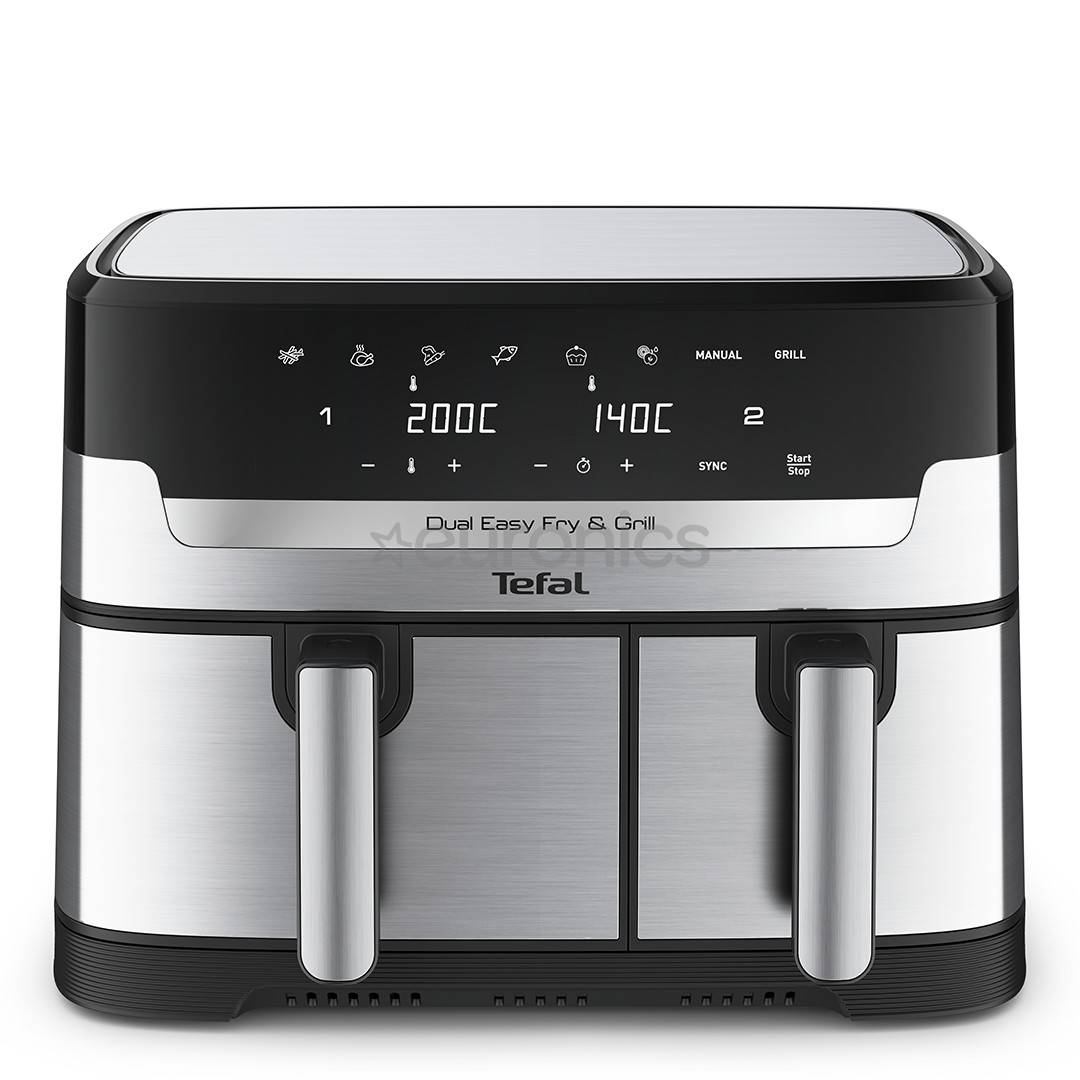 Tefal Dual Easy Fry & Grill Air Fryer, 8.3 L, stainless steel - Air fryer
