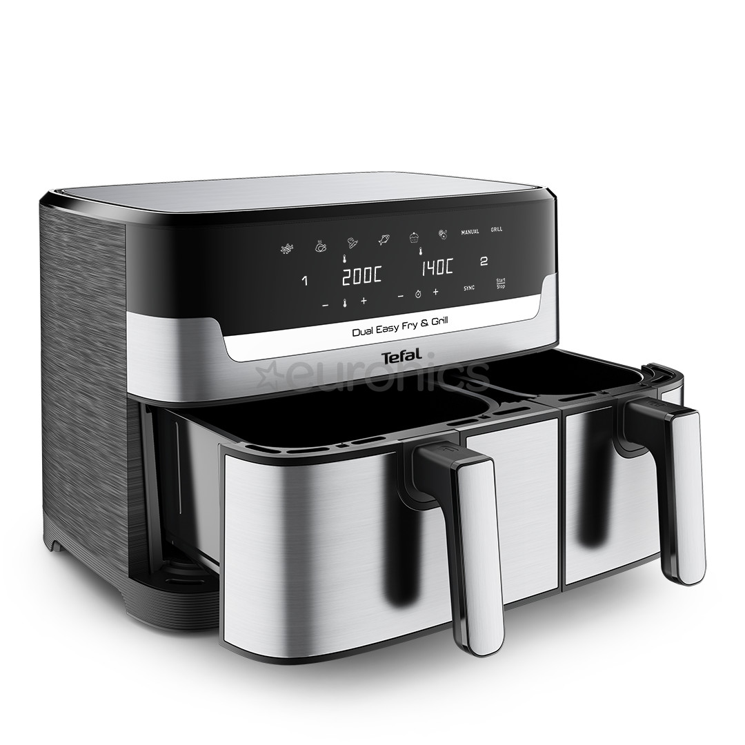 Tefal Dual Easy Fry & Grill Air Fryer, 8.3 L, stainless steel - Air fryer