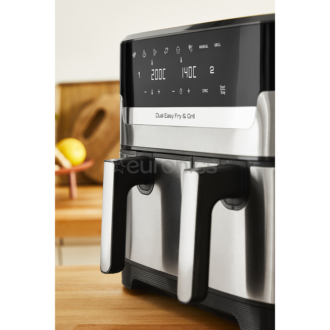 Tefal Dual Easy Fry & Grill Air Fryer, 8.3 L, stainless steel - Air fryer