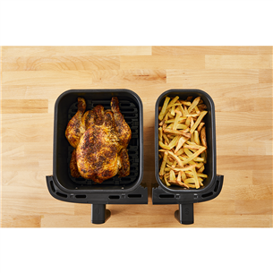 Tefal Dual Easy Fry & Grill Air Fryer, 8.3 L, 2700 W, nerūsējošā tērauda - Karstā gaisa friteris