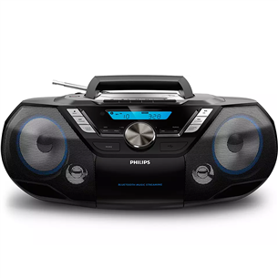 Philips AZB798T, FM, DAB+, Bluetooth, USB, CD, kasešu atskaņošana, melna - Magnetola