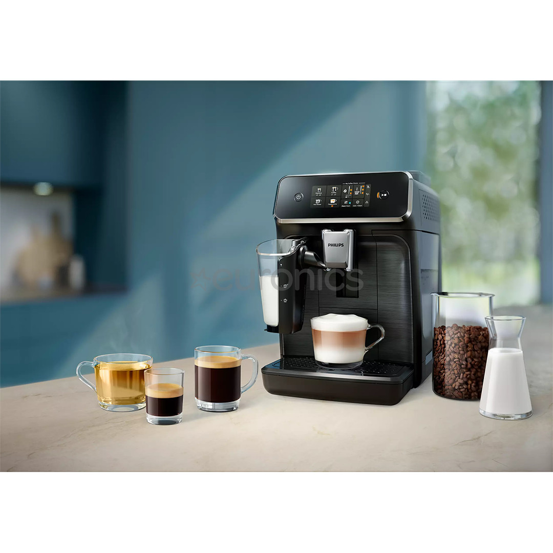 Philips LatteGo Series 2300, glossy black - Fully automatic espresso machine