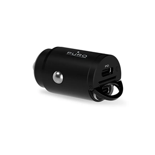 Puro Mini Car Charger, 2x USB-C, 30W, melna - Auto lādētājs