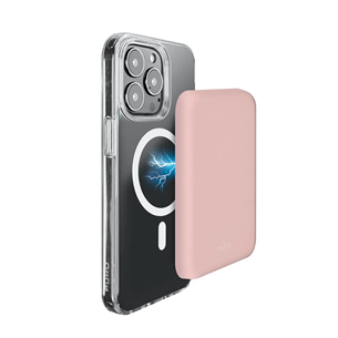 Puro Slim Power Mag, 4000 mAh, MagSafe, pink - Power bank for iPhone