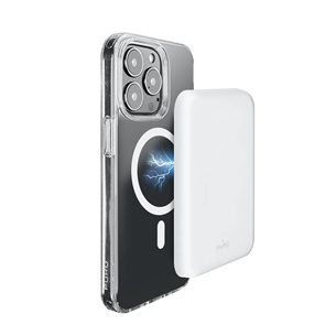 Puro Slim Power Mag, 4000 mAh, MagSafe, white - Power bank for iPhone