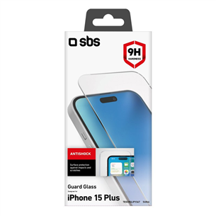 SBS Glass Screen Protector, iPhone 15 Plus - Ekrāna aizsargs viedtālrunim