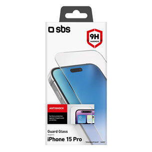SBS Glass Screen Protector, iPhone 15 Pro - Ekrāna aizsargs viedtālrunim