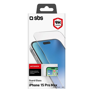 SBS Glass Screen Protector, iPhone 15 Pro Max - Ekrāna aizsargs viedtālrunim