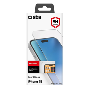 SBS Glass Screen Protector, iPhone 15, прозрачный - Защита для экрана