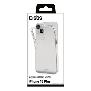 SBS Skinny cover, iPhone 15 Plus, caurspīdīga - Apvalks viedtālrunim