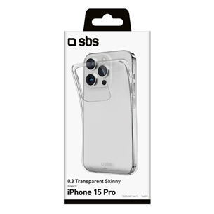 SBS Skinny cover, iPhone 15 Pro, caurspīdīga - Apvalks viedtālrunim