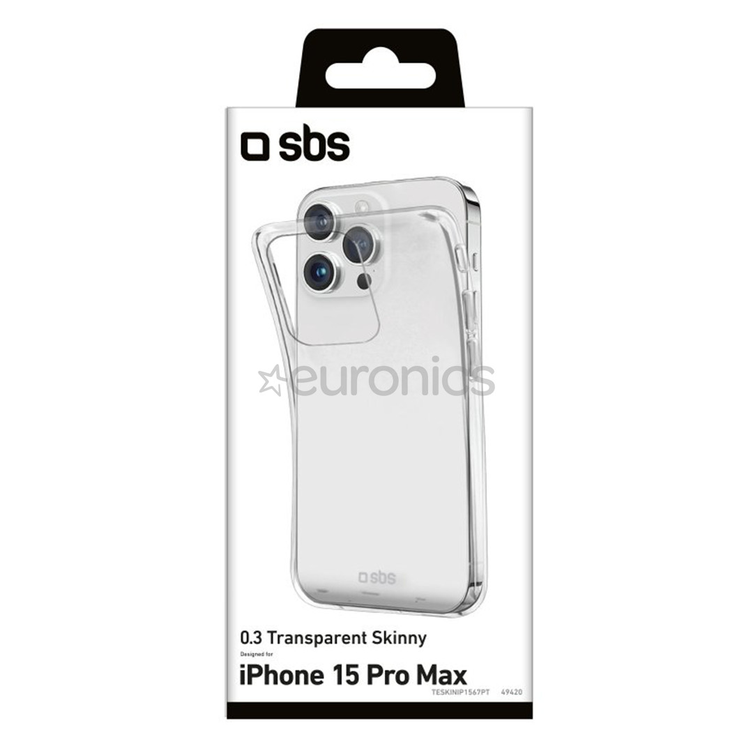 SBS Skinny cover, iPhone 15 Pro Max, прозрачный - Чехол для смартфона