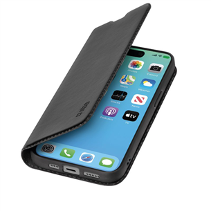 SBS Book Wallet Lite Case, iPhone 15 Pro, melna – Apvalks viedtālrunim