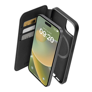 SBS Wallet Mag Case, iPhone 15 Plus, melna - Apvalks viedtālrunim TEBKMAGSFIP1567K