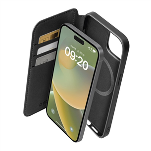 SBS Wallet Mag Case, iPhone 15 Plus, black - Wallet Cover