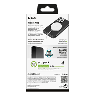 SBS Wallet Mag Case, iPhone 15 Pro, melna - Apvalks viedtālrunim
