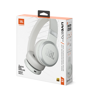 JBL Live 670NC, адаптивное шумоподавление, белый - Накладные беспроводные наушники