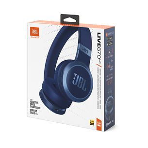 JBL Live 670NC, адаптивное шумоподавление, синий - Накладные беспроводные наушники