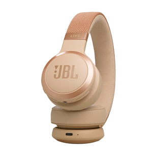 JBL Live 670NC, adaptīvā trokšņu slāpēšana, bēša - Bezvadu austiņas