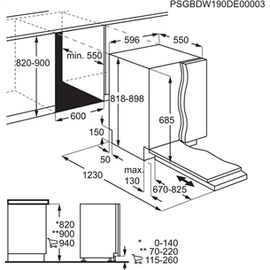 AEG 7000 Series, 15 komplekti, platums 60 cm - Iebūvējama trauku mazgājamā mašīna