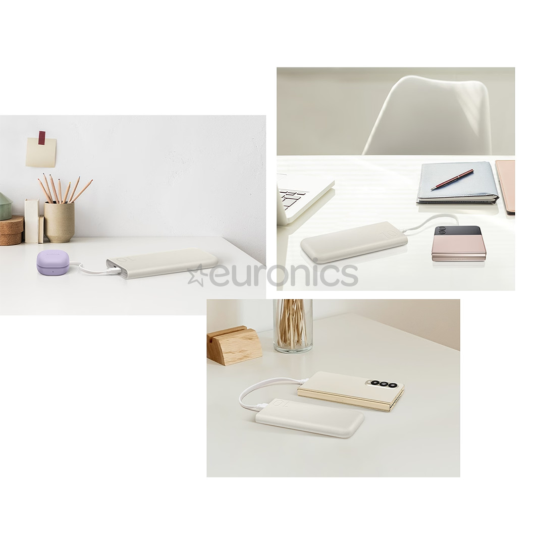 Samsung Battery Pack, 10 000 mAh, 25 W, 2x USB-C, bēša - Portatīvais barošanas avots