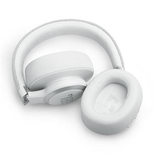 JBL Live 770NC, adaptīvā trokšņu slāpēšana, balta - Bezvadu austiņas