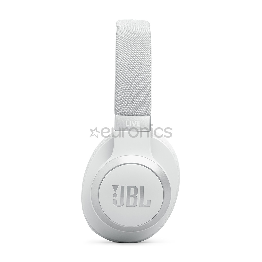 JBL Live 770NC, адаптивное шумоподавление, белый - Полноразмерные беспроводные наушники