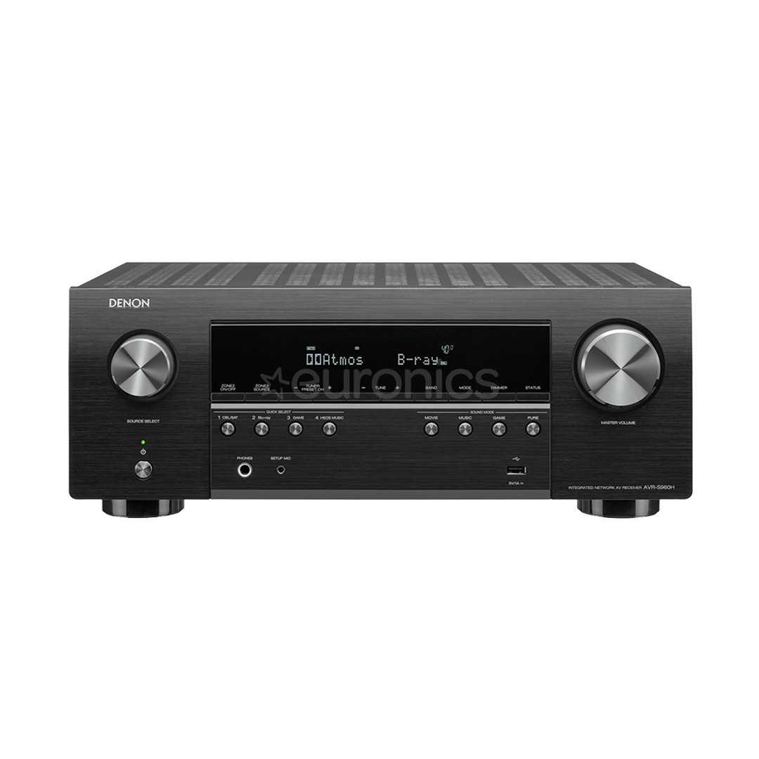 Denon AVR-S960H, 7.2-channels, 8K, HEOS, black - Receiver