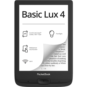 PocketBook Basic Lux 4, 6", 8 GB, melna - E-grāmata PB618-P-WW