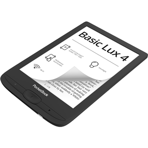 PocketBook Basic Lux 4, 6", 8 GB, melna - E-grāmata